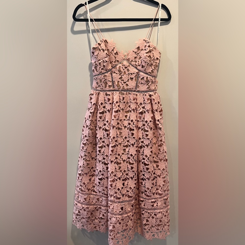 Self Portrait Azaelea Illusion Lace Midi Dress